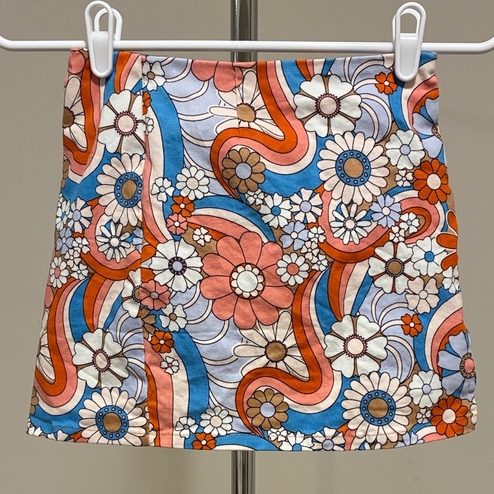Art Class Girls' Groovy Floral Hippie Pattern Skirt